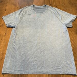 Lululemon Shirt Mens XL Blue Heathered Metal Vent Tech Short Sleeve Tee EUC